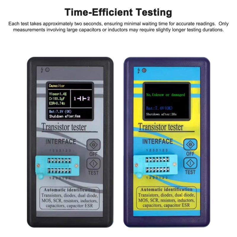 Transistor Tester 1.8-Inch TFT Color Screen Accurate Versatile M328 Transistor Tester - Time-Efficient Testing Transistor Testing Device for Electronic Enthusiasts Technicians - Image 3