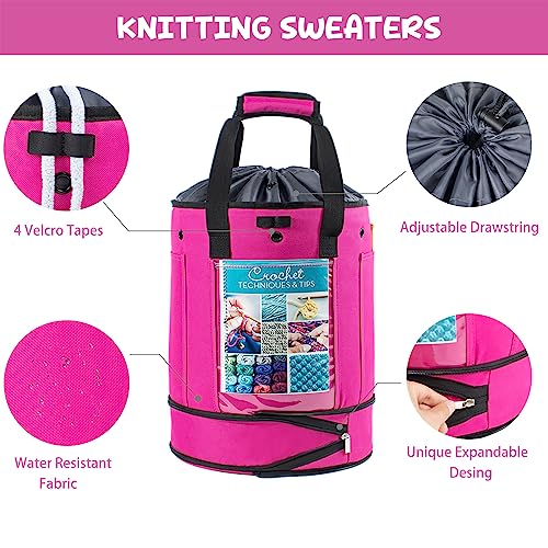 MYBAGZING Expandable Crochet Bag - Yarn Storage Organizer with Drawstring Closure - Ideal Gift - Image 5