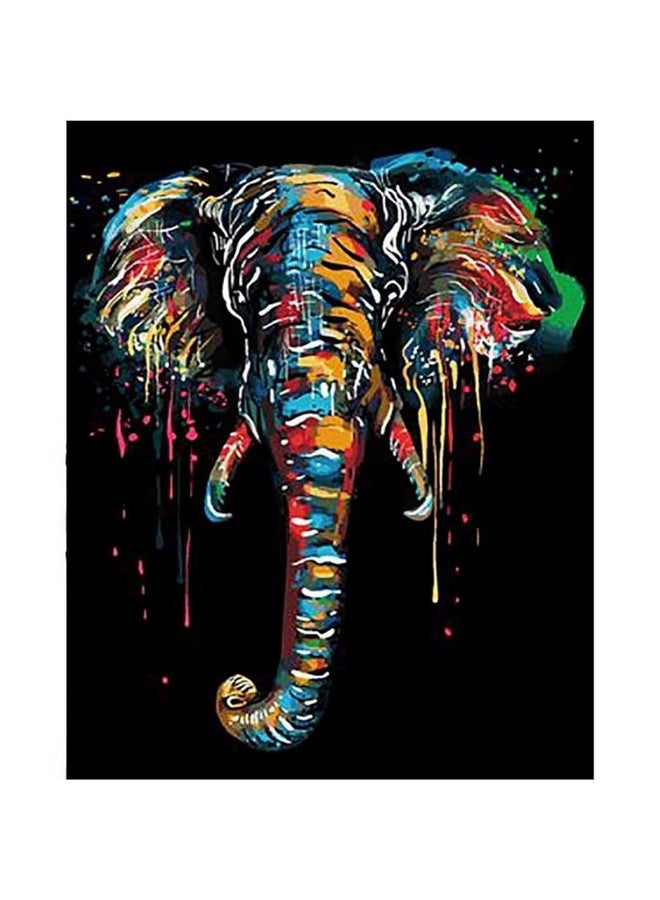 J3G DIY Paint by Numbers on Canvas Flowers Painting Kits for Kids, Girls, Adult, Beginner 16x20 inch Flameless Oil Painting Kits Gift (COLORFUL ELEPHANT) - Image 1