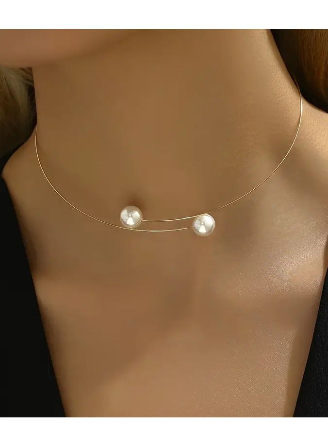 جلوسكي أنيقة قابلة للتعديل ذهبية سلسلة قلادة مع الخرز-نمط خمر ، سبائك الزنك ، مثالية للملابس غير الرسمية - Image 1
