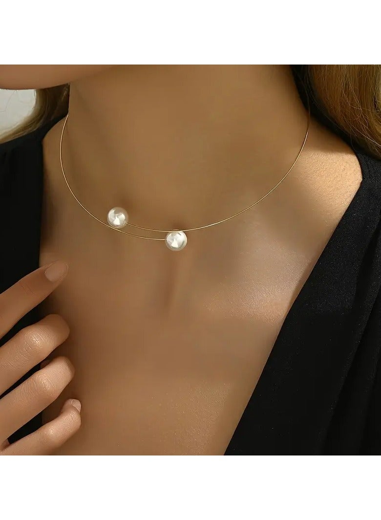 جلوسكي أنيقة قابلة للتعديل ذهبية سلسلة قلادة مع الخرز-نمط خمر ، سبائك الزنك ، مثالية للملابس غير الرسمية - Image 2
