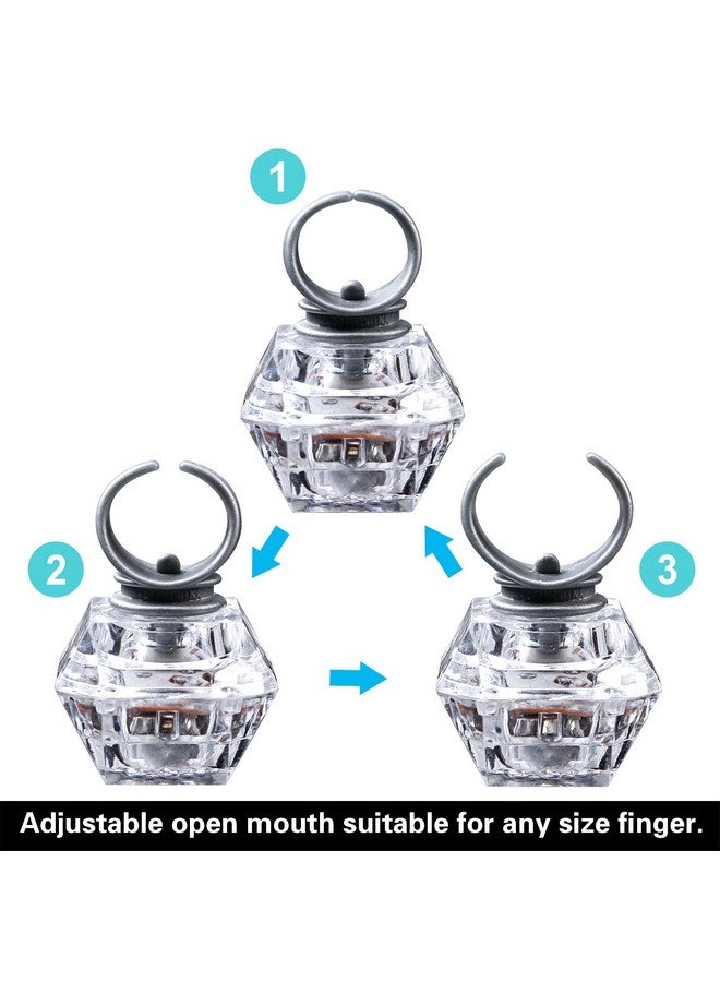 Konsait Flashing Led Light up Rings Bachelorette Party Favors Toys Grow in The Dark Party Suppiles Diamond Bling Rings for Birthday Weddings Bridal Shower Decorations (13pcs) - Image 2