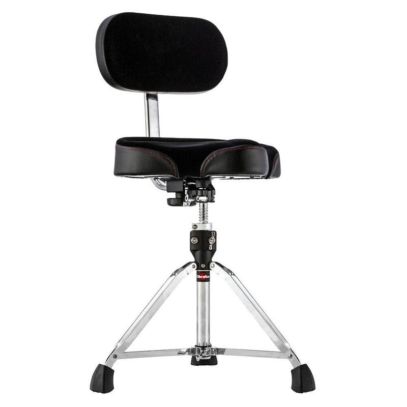 Gibraltar Drum Throne with Adjustable Height Motorcycle Seat Backrest DoubleBraced Drum Stool Comfortable Supportive Cushion for Drummers Studio or Stage Use 9608MB