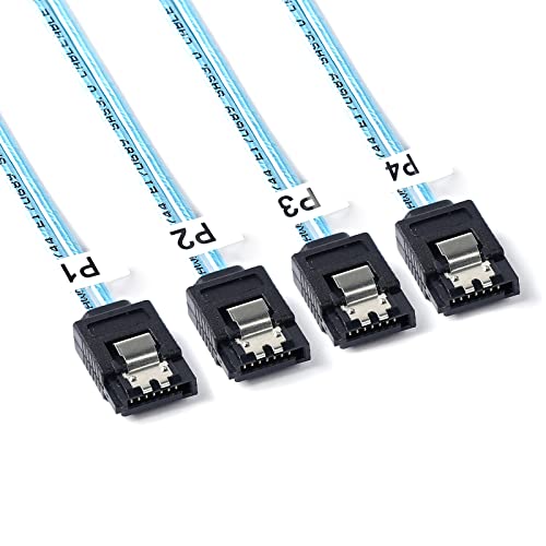 ADCAUDX 2Pack Mini SAS to SATA Cable: 0.5M SFF-8087 to SATA Forward Breakout Cable SFF8087 SAS Controller to Hard Drive(1.6FT) - Image 2