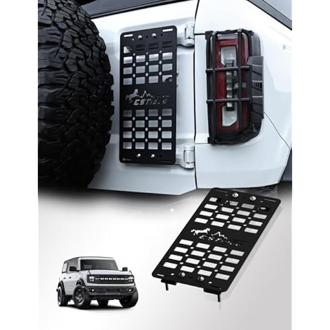 ريحني باب الباب الخلفي لوحة مولي تناسب أعوام 2021 2022 2023 2024 فورد برونكو ملحقات باب خلفي 24 باب تخزين خارجي رف لوحة مولي باستثناء برونكو سبورت - Image 1