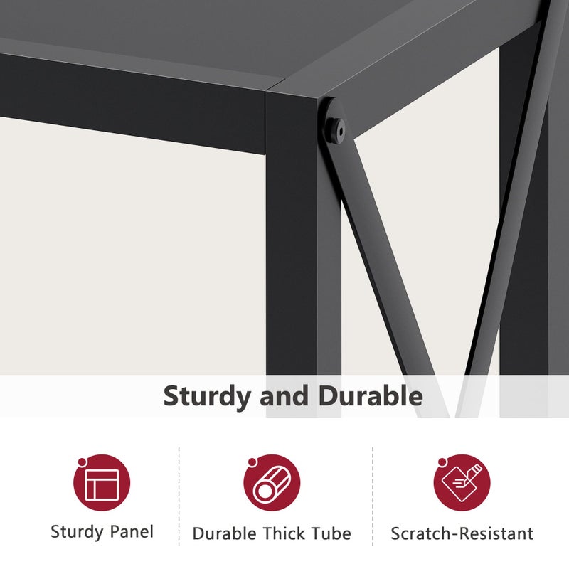 Tajsoon Console Table, 2-Tier Entryway Table, 41.8â€L Narrow Sofa Tables with Shelves, Behind The Couch, for Entrance, Hallway, Living Room, Foyer, Corridor, Office, Black - Image 5