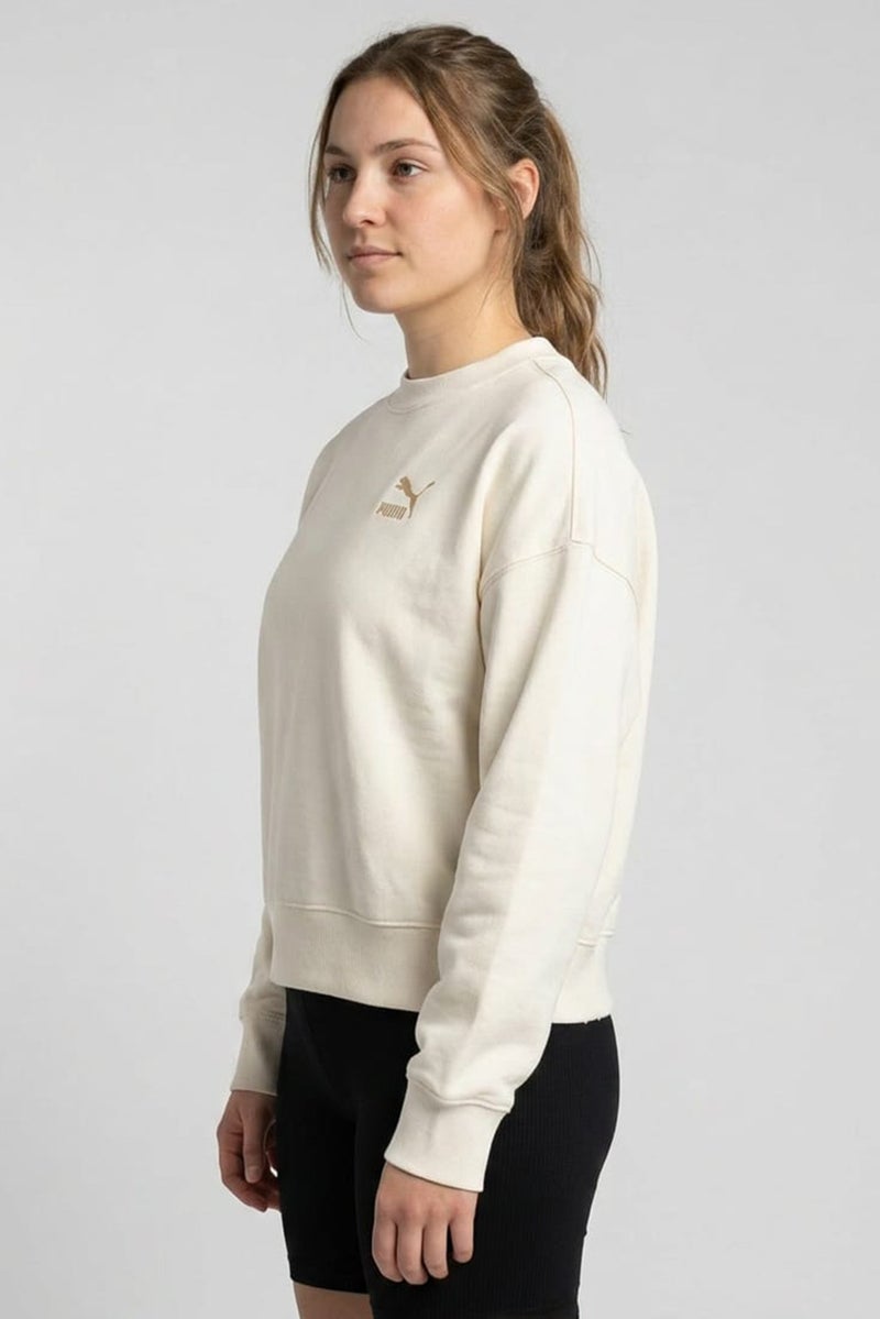 PUMA Women Sportswear Fit Long Sleeve Outdoor Sweatshirt, Cream - Image 5