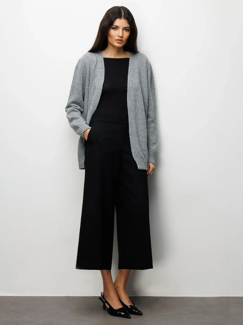 ميكسراي MIXRAY Oversized Ribbed Knitwear Cardigan