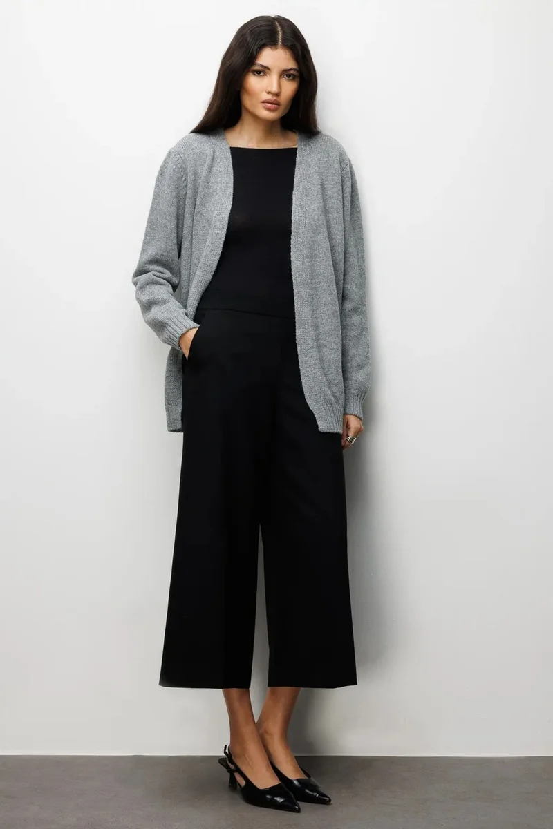 Mixray MIXRAY Oversized Ribbed Knitwear Cardigan