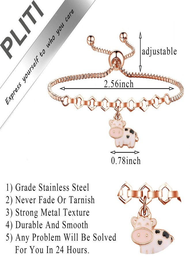 PLITI Cow Lover Gifts: Cow Themed Bracelet For Best Friend - Image 2
