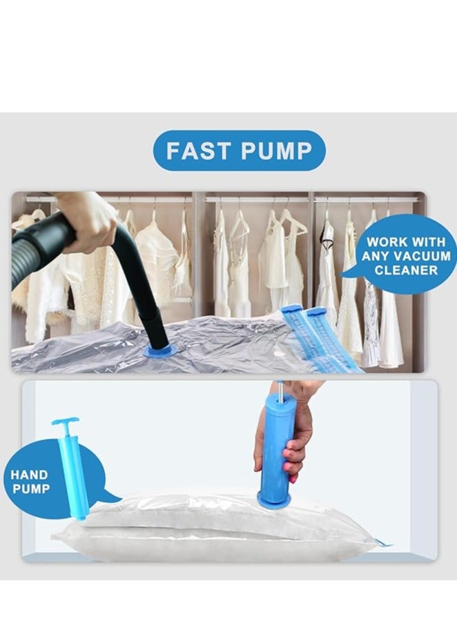 Vparty 6-Pack Vacuum Storage Bags (1 Jumbo/2 Large/2 Medium/1 Pump) with Hand Pump – Space Saver Bags, Vacuum-Sealed Compression Bags for Clothing, Comforters, Blankets, Bedding, Space-Saving Storage, Travel Storage Solution, Waterproof, Organizing Bags for Seasonal Items, Space Saver Compression Bags, Closet Organization, Travel Packing, Extra Large Storage Bags, Durable Vacuum-Seal Bags for Storage and Moving  - Image 2