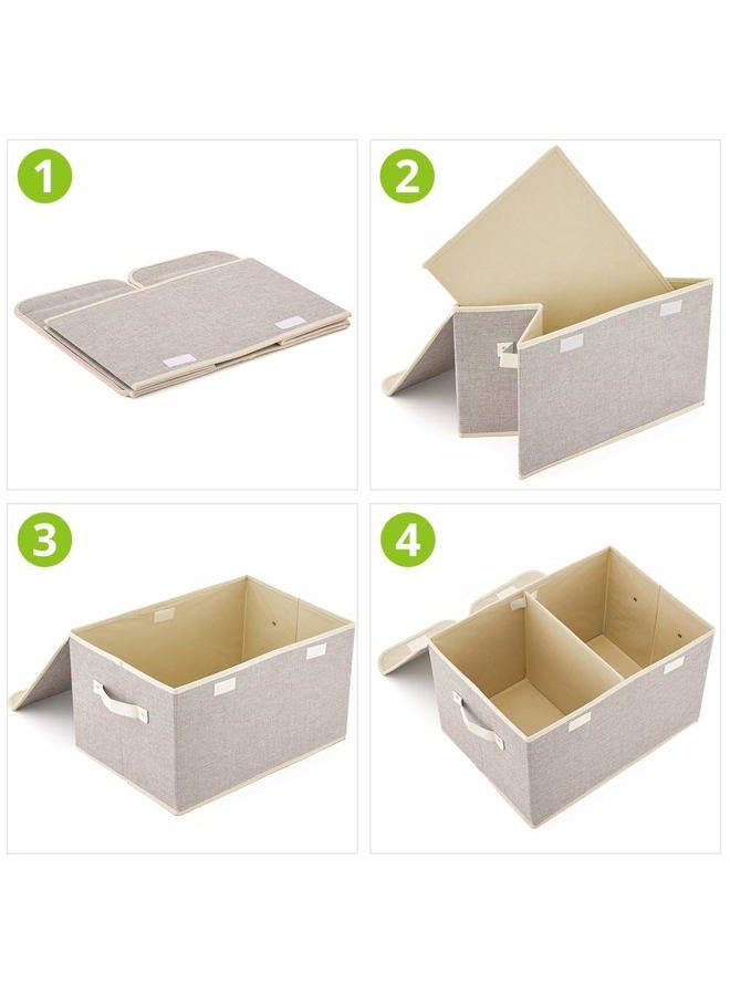 Morezi Dog Toy Box with lid Dog Storage Organizer Perfect Basket for Dog Toys Living Room, playroom, Closet, Home Organization and Storage - LightGray - Image 5
