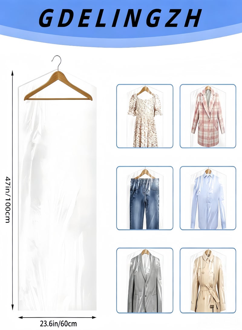 GDELINGZH 100 Count Transparent Plastic Dry Cleaning Garment Bags for Hanging Clothes, Storage, and Travel - Image 5