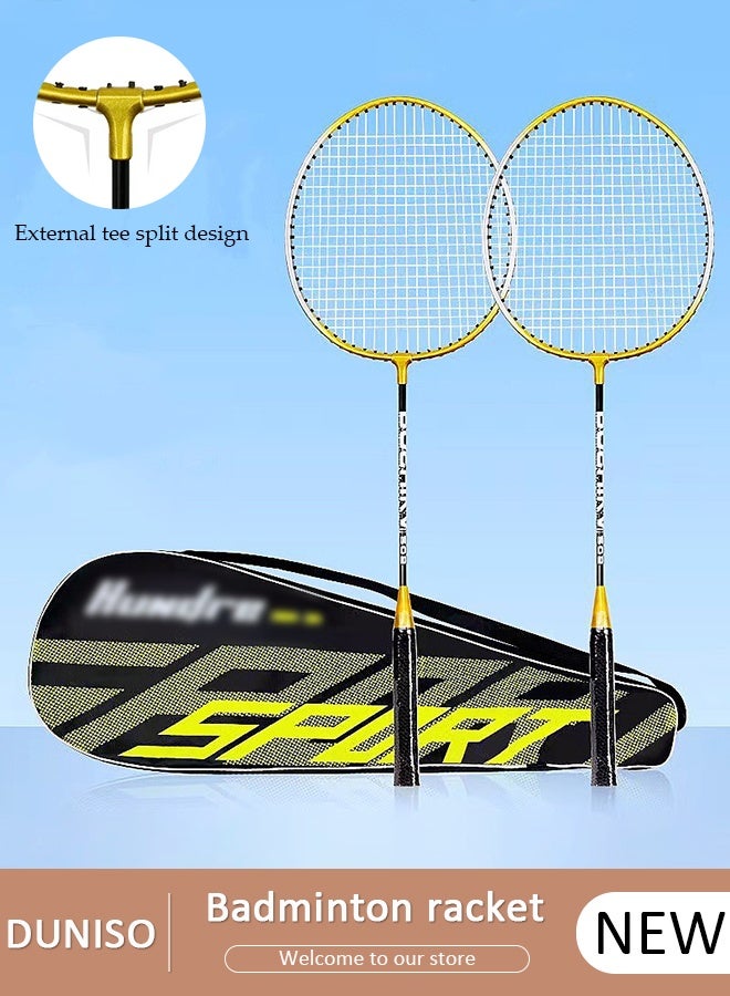 DUNISO Badminton Rackets Set 2 Player Badminton Rackets Lightweight Badminton Racquet with 1 Carrying Bag,Badminton Backyard Games for Outdoor,Garden,Beach,Family Fun Game - Image 1