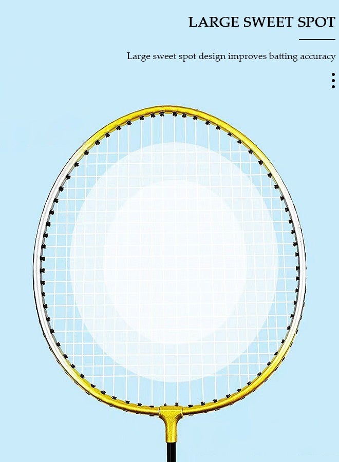 DUNISO Badminton Rackets Set 2 Player Badminton Rackets Lightweight Badminton Racquet with 1 Carrying Bag,Badminton Backyard Games for Outdoor,Garden,Beach,Family Fun Game - Image 2
