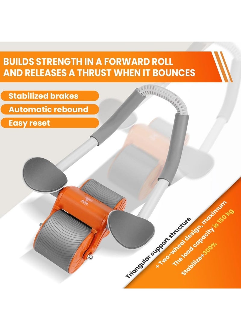 عجلة بطن تلقائية الارتداد، أسطوانة بطن تلقائية الارتداد مع دعم الكوع، عجلات مزدوجة غير قابلة للانزلاق، أسطوانة تمرين البطن مع وسادة للركبة لتدريب عضلات البطن والقلب (اللون البرتقالي) - pzsku/Z9DCE680825BA490BC461Z/45/_/1732961796/a1b088dd-5b8f-43d6-9e69-885d0bc64507