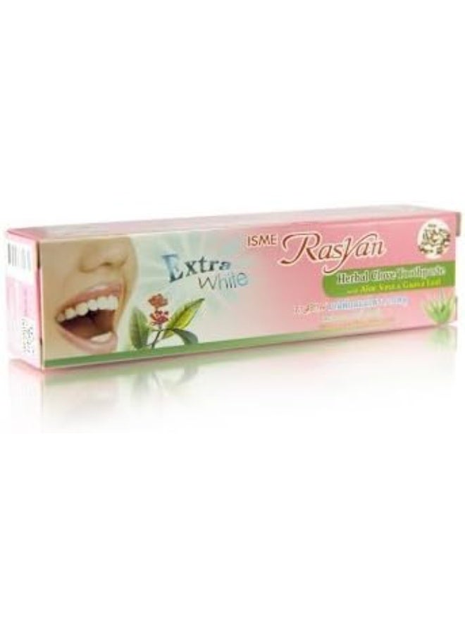 Rasyan Extra White Isme Rasyan Herbal Clove Toothpaste with Aloe Vera & Guava Leaf (100 g.) - Image 4
