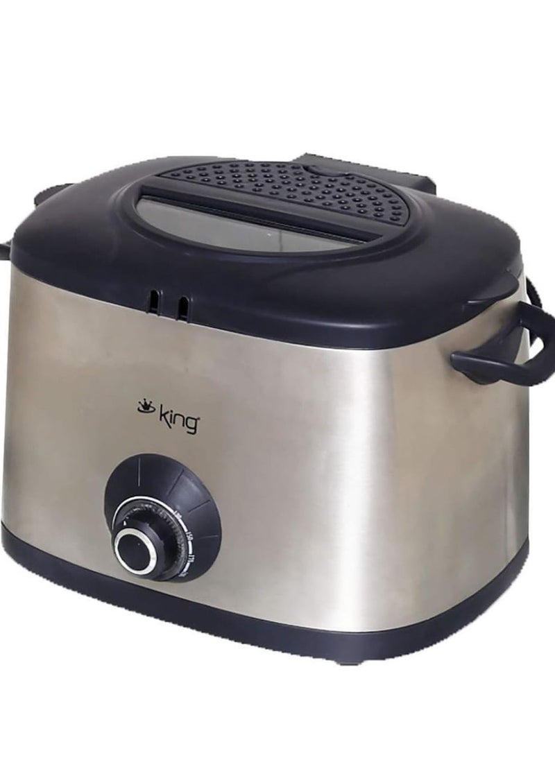 King Electric Fryer 1.5L Stainless Steel Anti-Rust 1500W Tefal Movable Non-Stick Oil-Powered Pot - DN19