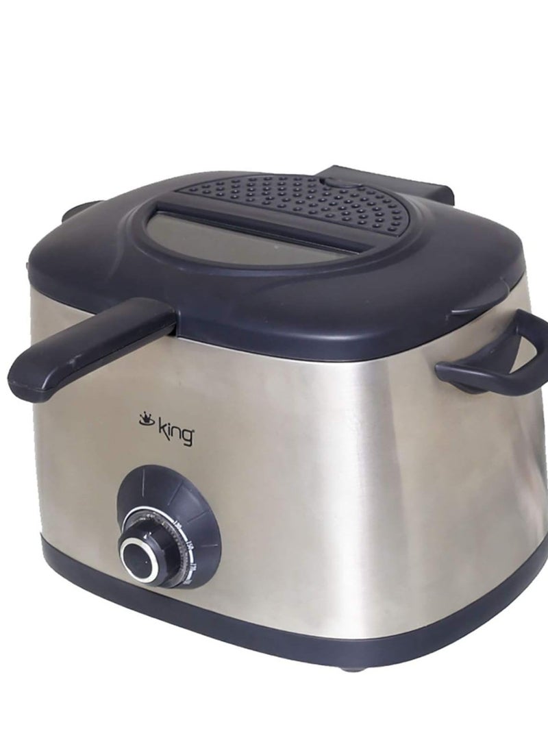 King Electric Fryer 1.5L Stainless Steel Anti-Rust 1500W Tefal Movable Non-Stick Oil-Powered Pot - DN19