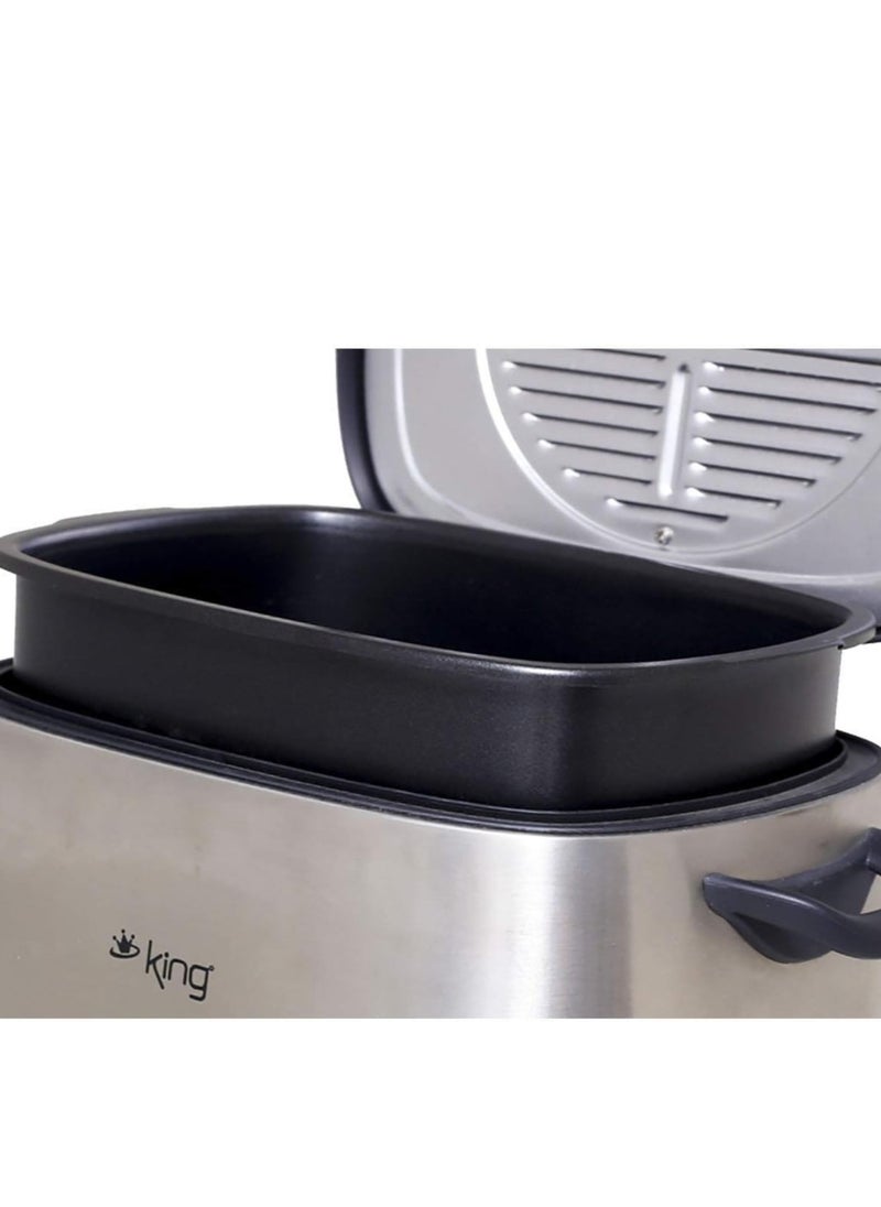 King Electric Fryer 1.5L Stainless Steel Anti-Rust 1500W Tefal Movable Non-Stick Oil-Powered Pot - DN19