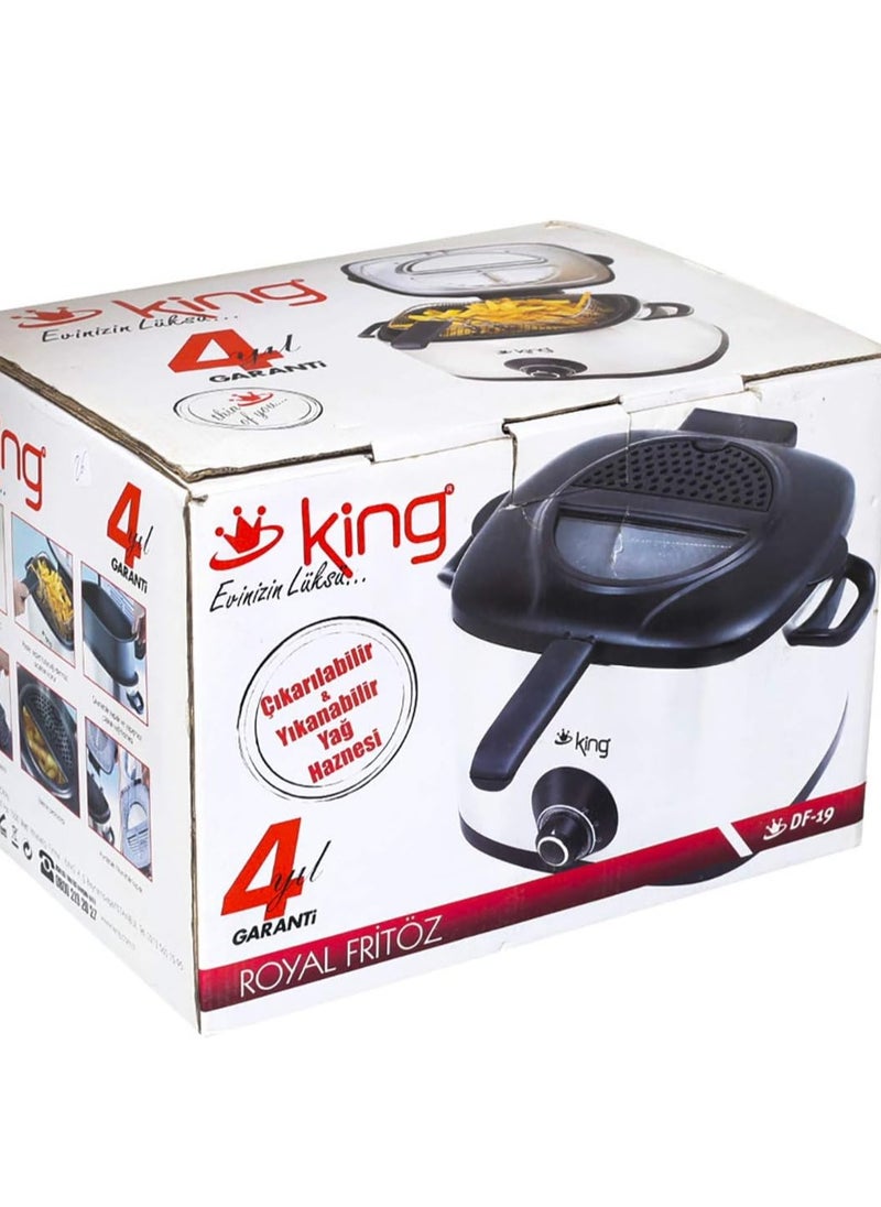 King Electric Fryer 1.5L Stainless Steel Anti-Rust 1500W Tefal Movable Non-Stick Oil-Powered Pot - DN19