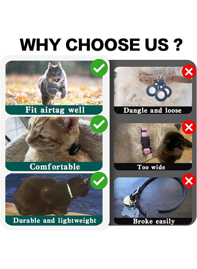 Airtag Cat Collar Breakaway ، طوق هريرة عاكس مع حامل علامة Apple Air وجرس للقطط الفتية ، عرض 0.4 بوصة وخفيف الوزن (أسود) - Image 4