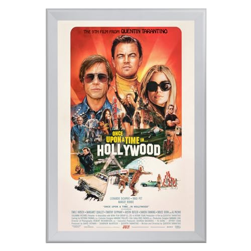 SnapeZo Movie Poster Frame 27x41 Inches Black 17 Inch Aluminum Profile FrontLoading Snap Frame Wall Mounting Wide Series