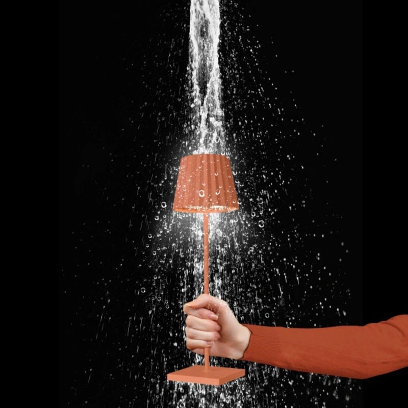Sompex Troll 2.0 LED Table Lamp | IP54 (splash and dust proof) | 2 warm white light colours | Stepless touch dimmer | Wireless Indoor & Outdoor | Aluminium | Brightness memory | H 38 cm - Orange - Image 2
