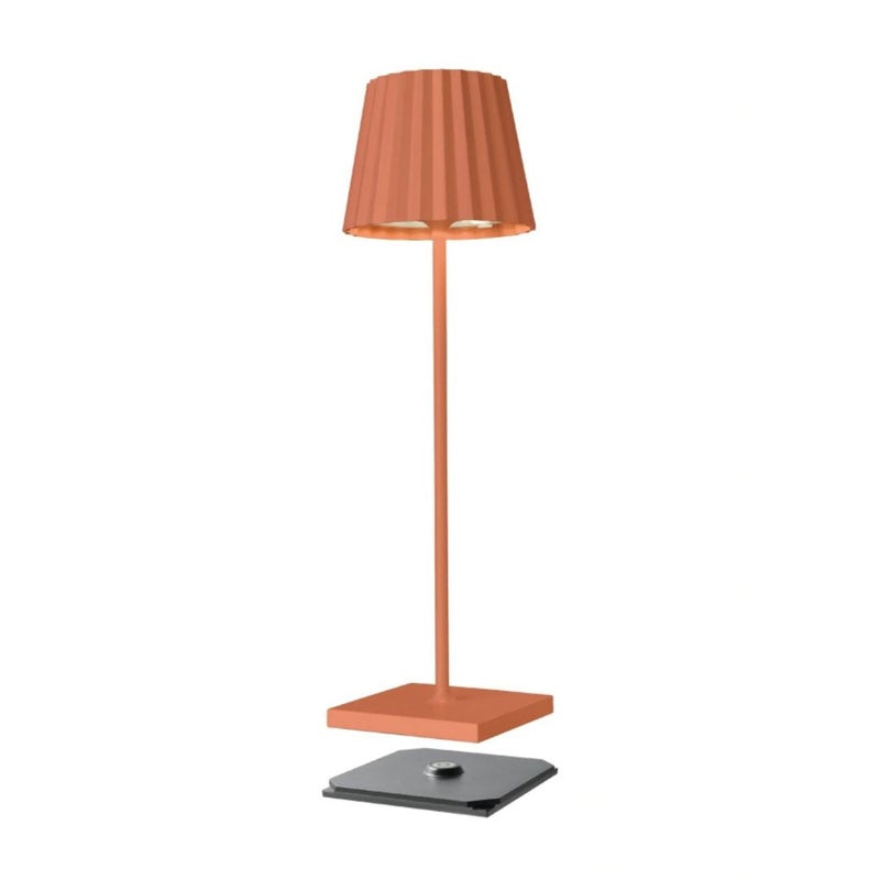 Sompex Troll 2.0 LED Table Lamp | IP54 (splash and dust proof) | 2 warm white light colours | Stepless touch dimmer | Wireless Indoor & Outdoor | Aluminium | Brightness memory | H 38 cm - Orange - Image 3
