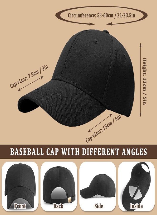 Taeku Baseball Cap Women Men Adjustable Cotton Vintage Golf Dad Hat for Running Outdoor Workouts (Black) - Image 2