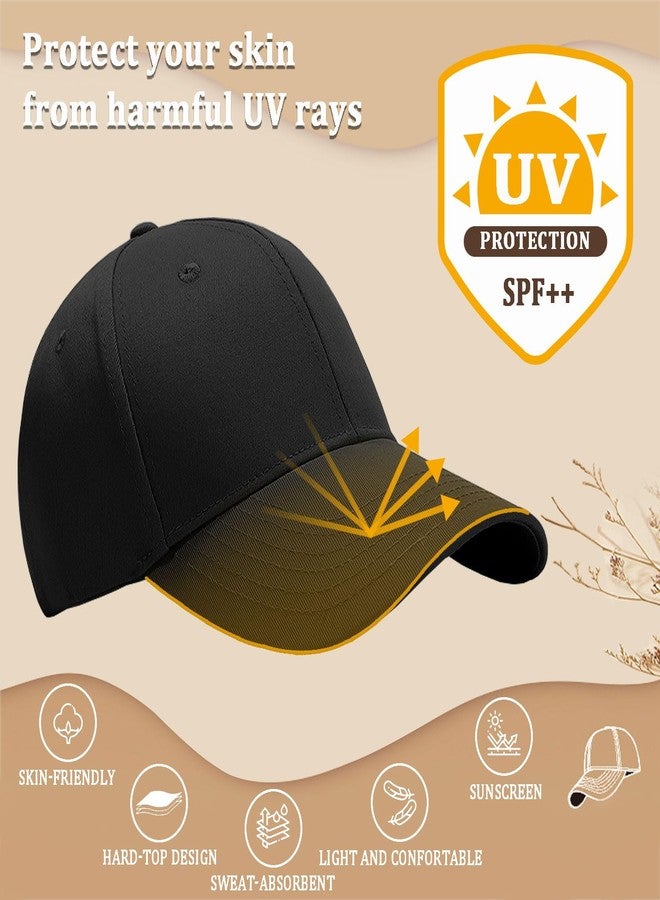 Taeku Baseball Cap Women Men Adjustable Cotton Vintage Golf Dad Hat for Running Outdoor Workouts (Black) - Image 3