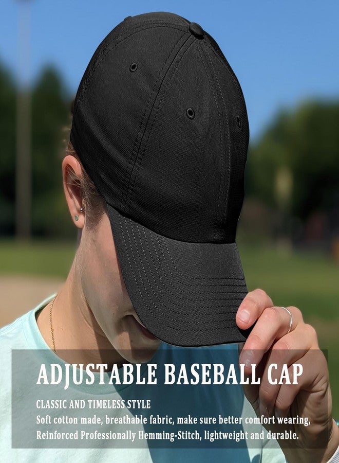 Taeku Baseball Cap Women Men Adjustable Cotton Vintage Golf Dad Hat for Running Outdoor Workouts (Black) - Image 5