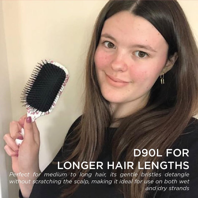 DENMAN فرشاة دينمان النهائية لفك تشابك الشعر - فرشاة فك تشابك رطبة وجافة للشعر الطويل، والباروكات، والإضافات - فرشاة شعر مثالية للنساء والرجال، D90L زهر الكرز - Image 4