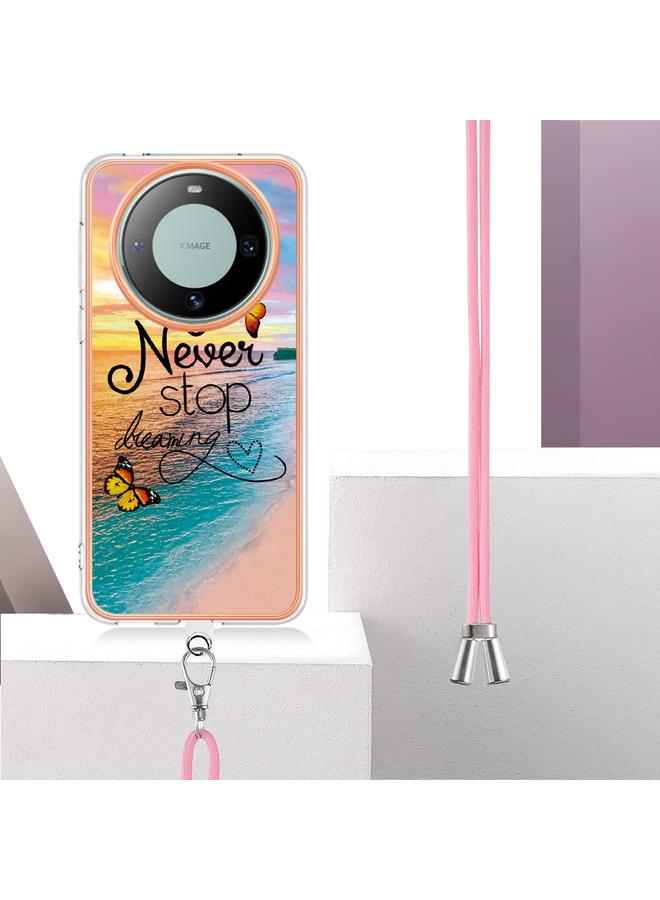 Zaboon Case For Huawei Mate 60 Pro Electroplating IMD TPU Phone Case with Lanyard - Image 2