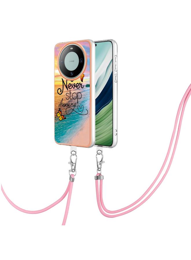 Zaboon Case For Huawei Mate 60 Pro Electroplating IMD TPU Phone Case with Lanyard - Image 1