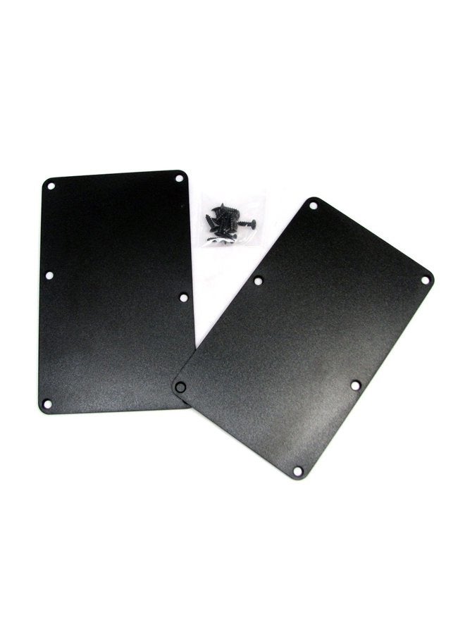 C. B. Gitty 2pc. Black Plastic Electric Guitar Cover Plates with Screws - Image 1