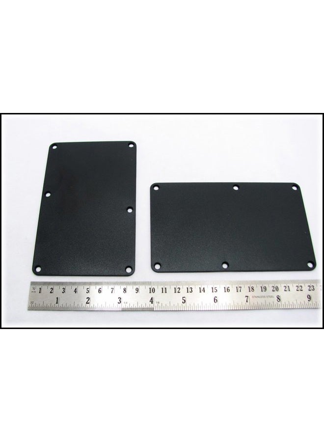 C. B. Gitty 2pc. Black Plastic Electric Guitar Cover Plates with Screws - Image 2