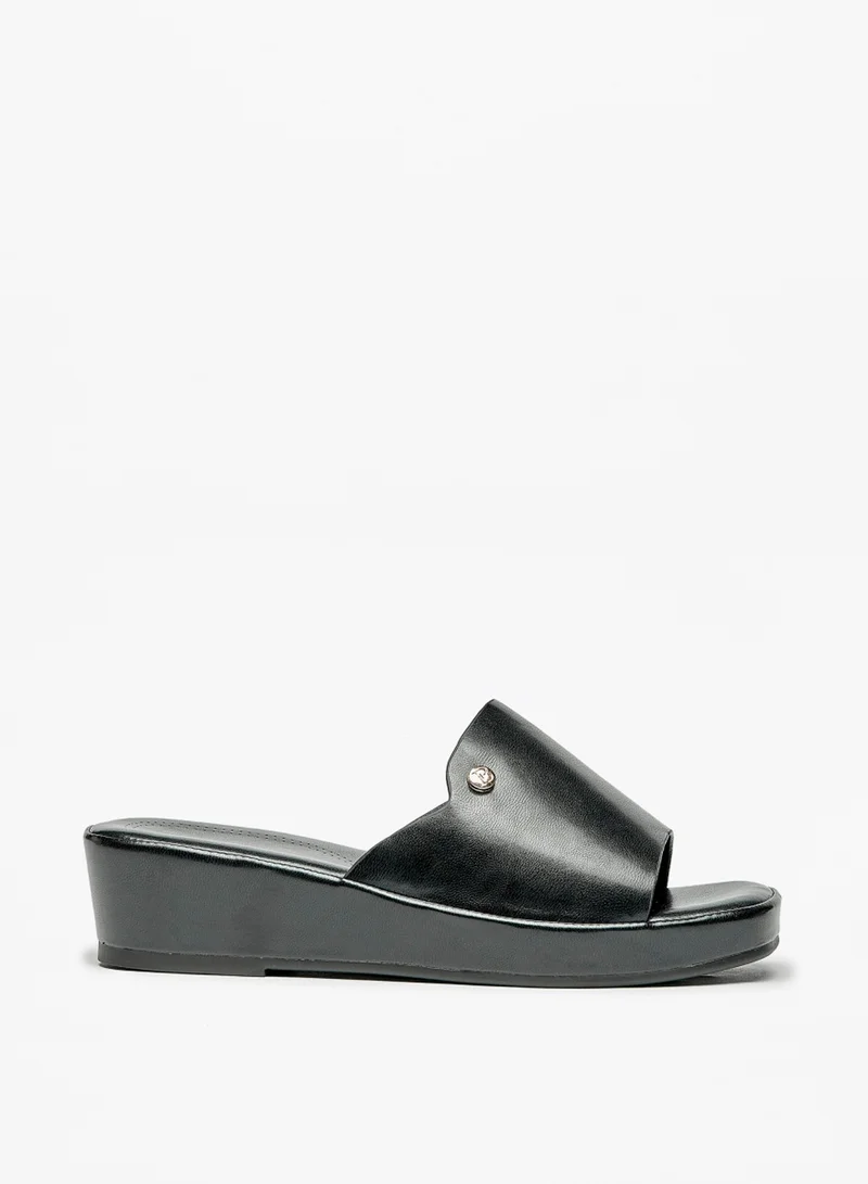 Flora Bella By Shoexpress Womens Solid Slip On Sandals With Platform Heels By Shoexpress
