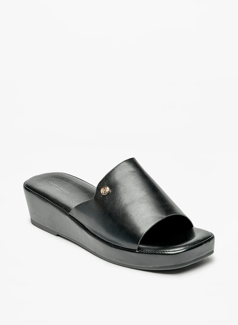 Flora Bella By Shoexpress Womens Solid Slip On Sandals With Platform Heels By Shoexpress