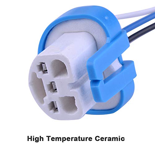HerMia 9007 9004 HB1 HB5 High Temperature Ceramic Male Wire Harness Extension Socket Adapter Connector Wiring Cable for Headlights Fog Lights (Pack of 2) - Image 3