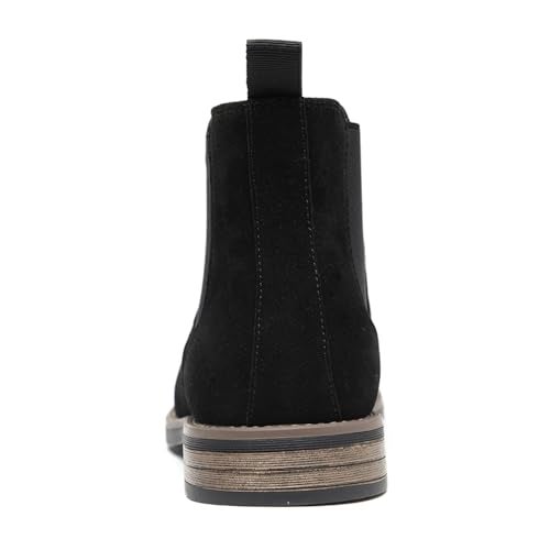 DECARSDZ Men's Chelsea Boots Casual Classic Comfy Slip-On Suede Chukka Mens Ankle Boot Black Size 8 - Image 5