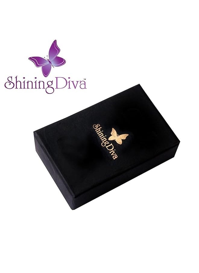 Shining Diva Fashion Silver Plated Pearl Dangle And Drop Earrings For Women Silver 8412Er  - Image 2