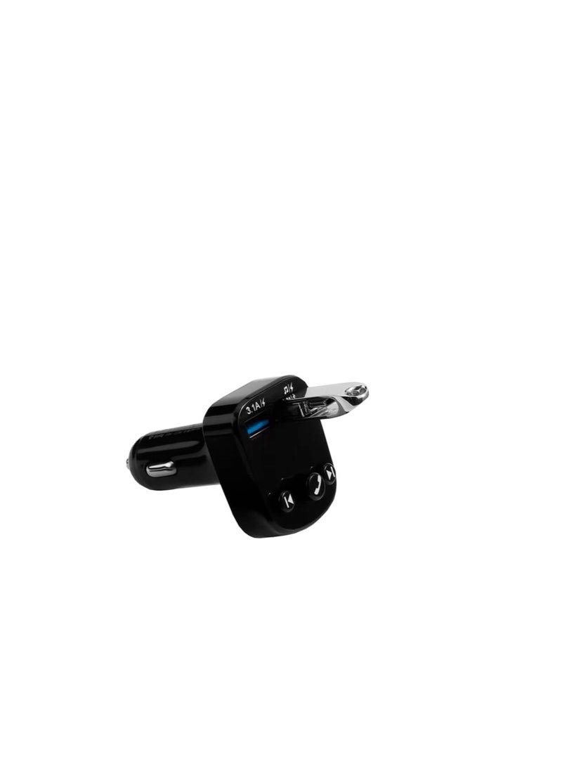 Recci Car charger that contains two USB ports, supports fast charging, a small screen, and buttons to control volume, calls, and signal for all devices - Image 3