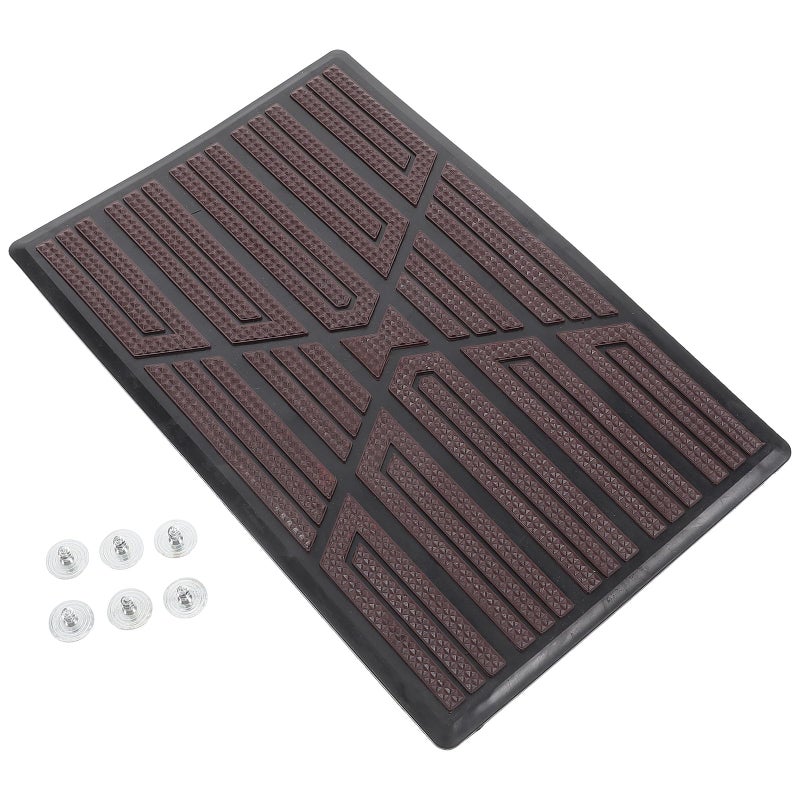 Non Slip Car Floor Mat Patch Full Coverage Footrest Cushion 23x15 Cm Black Base Coffee - Image 2