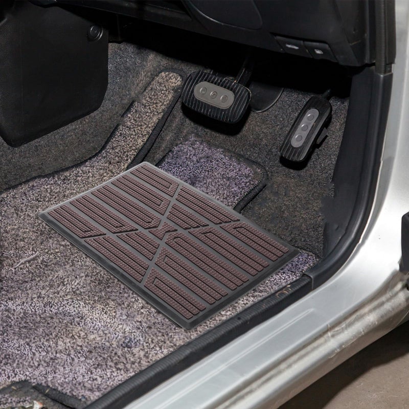 Non Slip Car Floor Mat Patch Full Coverage Footrest Cushion 23x15 Cm Black Base Coffee - Image 5