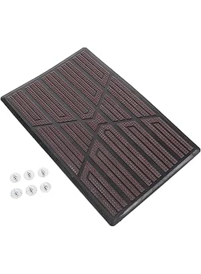 Non Slip Car Floor Mat Patch Full Coverage Footrest Cushion 23x15 Cm Black Base Coffee - Image 1
