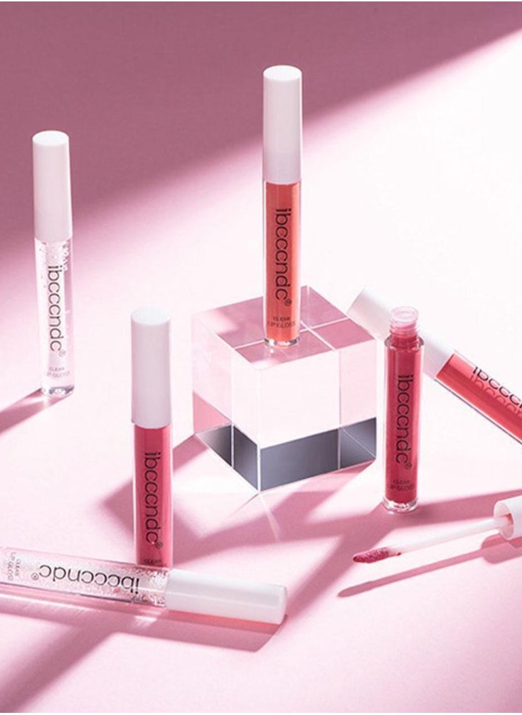ibcccndc - 6pcs Set Clear Lip Gloss Lipstick Long Lasting Makeup Non Stick and Non Fading Moisturizing Non sticky Lip Makeup Moisturizing Clear and Color Cute Lip Gloss Liquid Lipstick Set 01 - Image 1