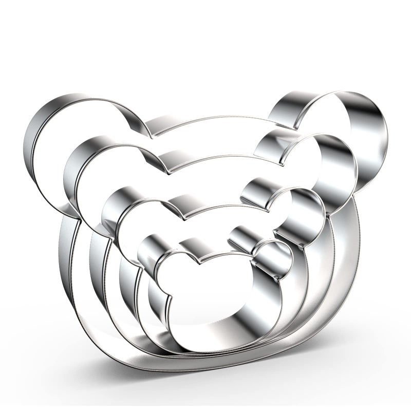 Teddy Bear Head Cookie Cutter Set Large 5 4 3 2 4 Piece Polar Bear Koala Panda Face Cookie Cutters Stainless Steel