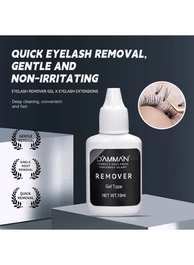 D'AMMA'N DAMMAN Professional Eyelash Extension Remover Gel 15ml – Fast Lash Glue Dissolver for Safe and Gentle Removal of False Eyelashes - Image 1