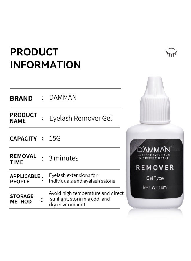 D'AMMA'N DAMMAN Professional Eyelash Extension Remover Gel 15ml – Fast Lash Glue Dissolver for Safe and Gentle Removal of False Eyelashes - Image 5